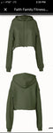 3F Crop Hoodie - Olive